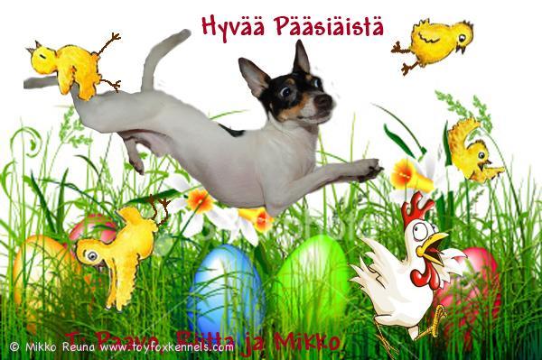 Hyvää Pääsiäistä toivottavat Riitta, Mikko ja Paavo